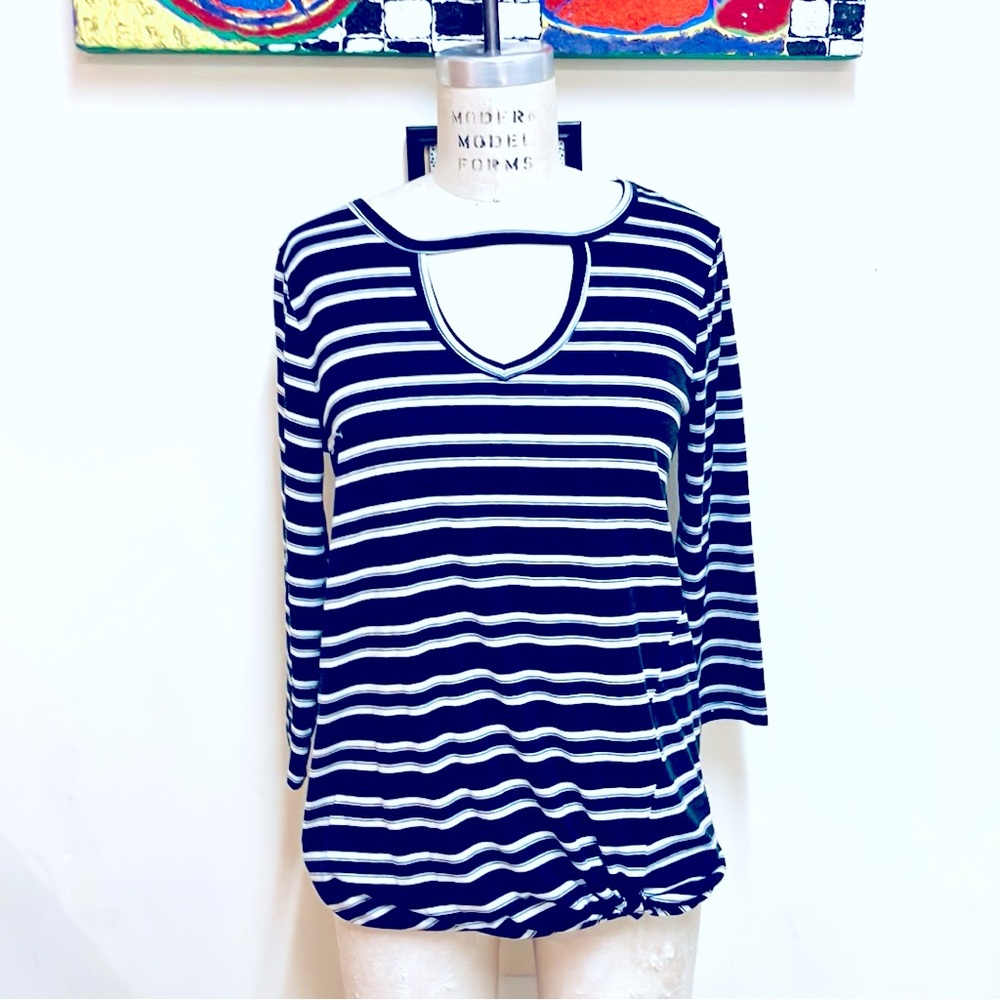 T51 Bobbie Brooks Striped Cotton Top